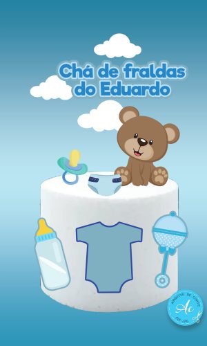Arquivo Digital Topo de Bolo Chá de Fralda Menino #2