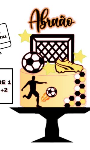Arquivo Digital Topo de Bolo Corte Camadas Futebol
