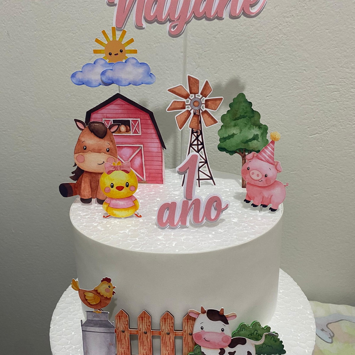 Arquivo Digital Topo de Bolo Fazendinha Menina - Imagem 2