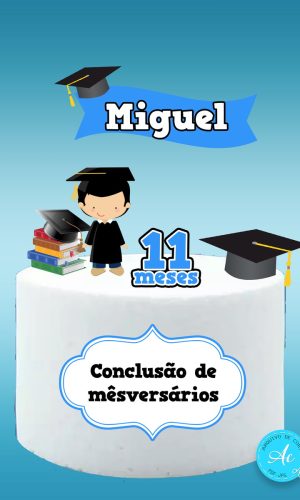 Arquivo Digital Topo de Bolo Formatura Mêsversário Menino #1