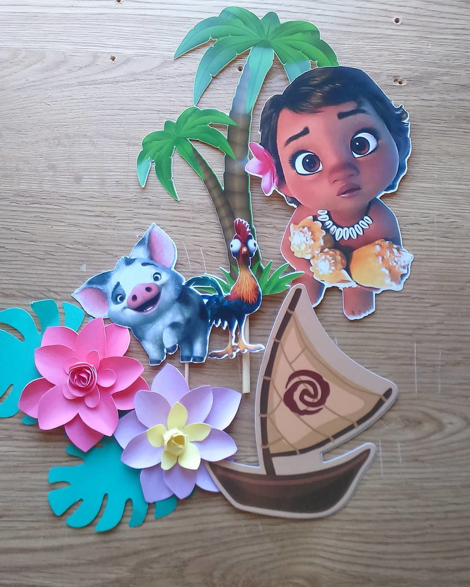 Topo de Bolo Moana Baby