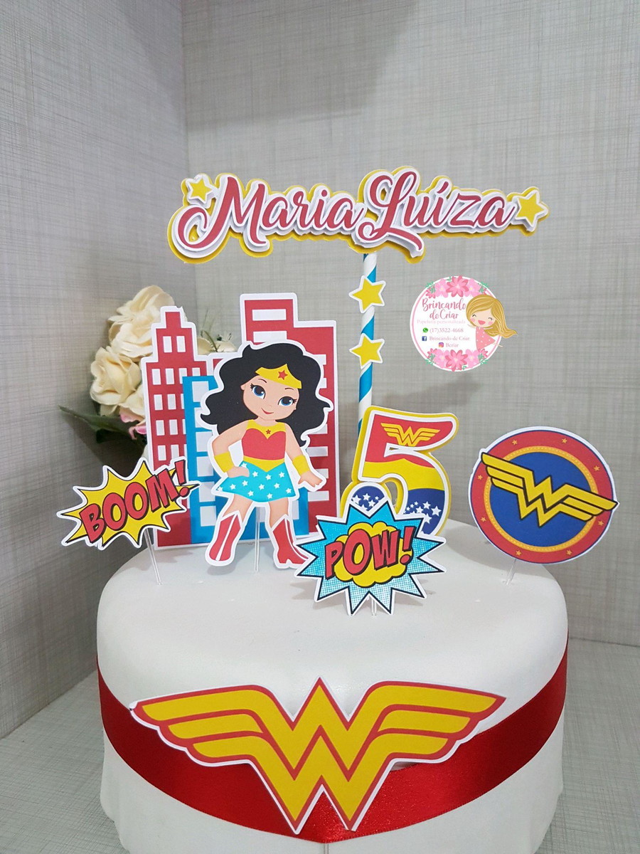 ARQUIVO DIGITAL - Topo de Bolo Mulher Maravilha