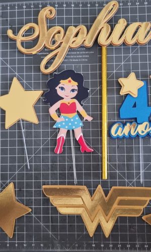 Arquivo digital topo de bolo Mulher Maravilha Baby