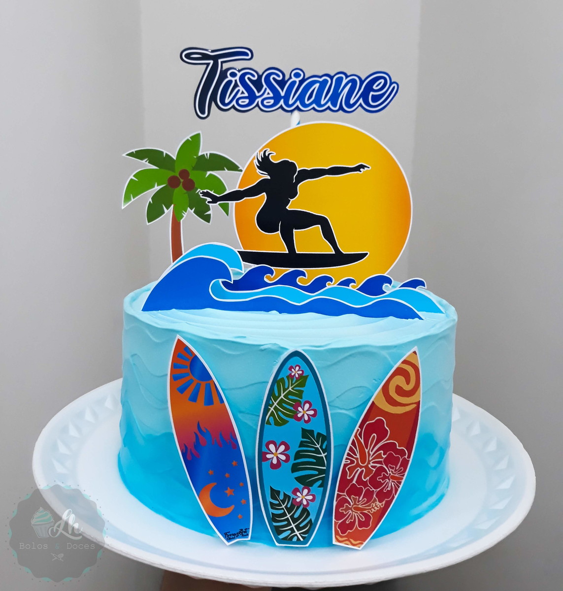 Arquivo Digital Topo de bolo Mulher Surfista #1 PDF/JPG