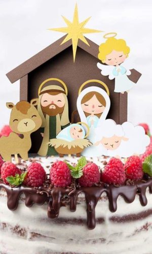 Arquivo Digital Topo de Bolo Presepio - Arquivo de Corte