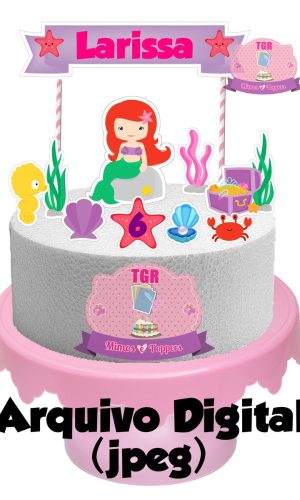 Arquivo Digital - Topo de bolo Sereia cute 2
