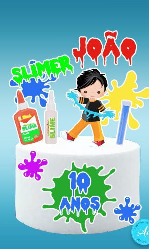 Arquivo digital Topo de bolo Slime Menino #1 PDF/JPG