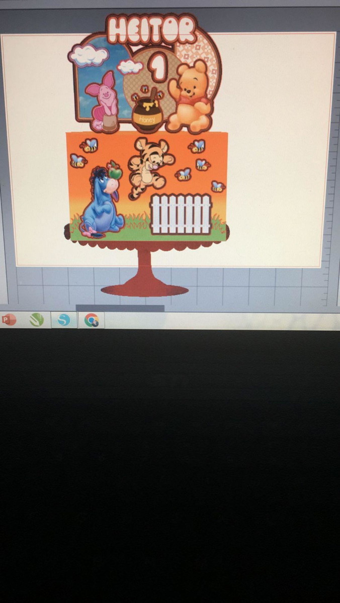 Arquivo Digital Topo de Bolo Ursinho Pooh Cute