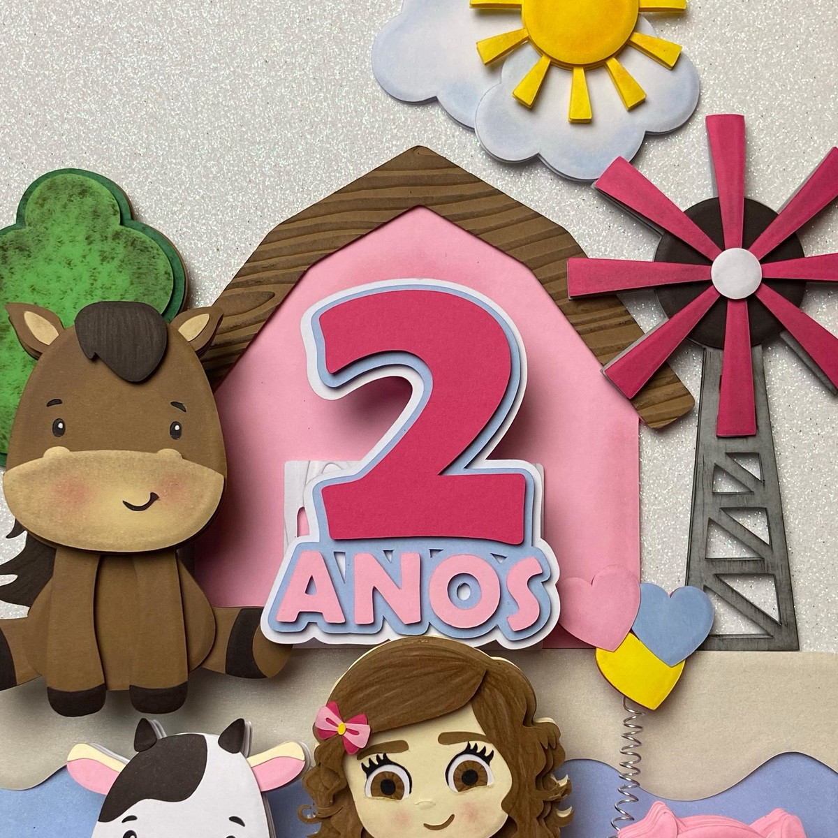 Arquivo Digital Topo Fazendinha Menina em Camadas - Imagem 2