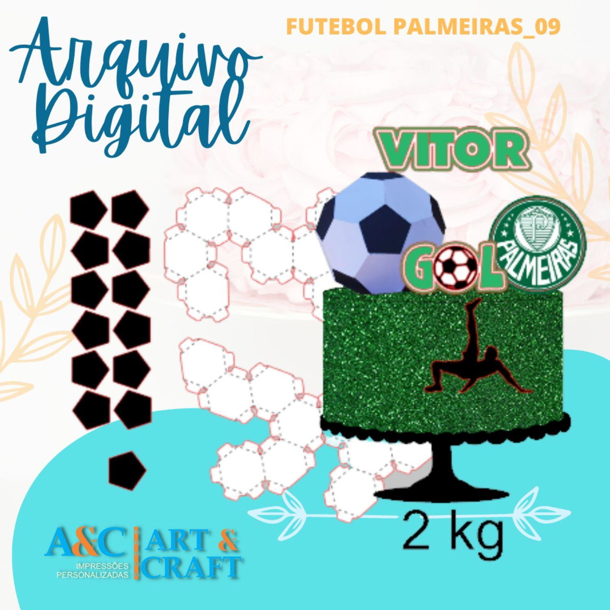 Arquivo de Corte Topper de Bolo Futebol