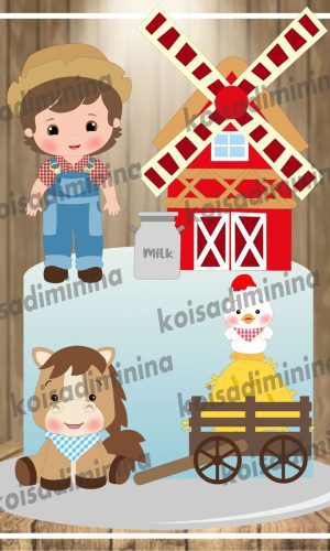 Arquivo em camadas Fazendinha boy cute