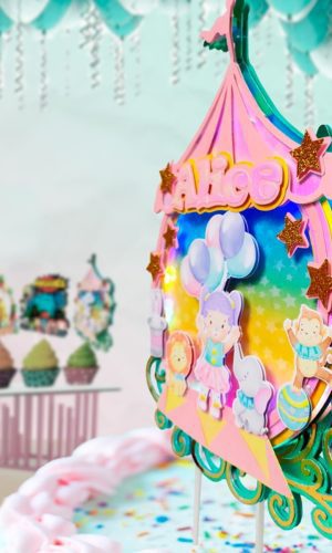 Arquivo em pdf Topo de Bolo Festa Circo Rosa Menina