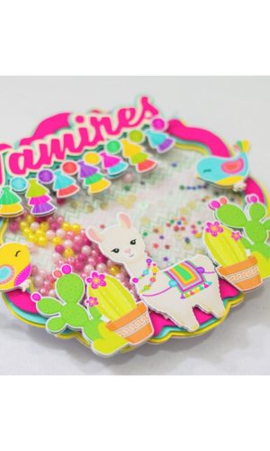 Arquivo para corte topo de bolo lhama menina