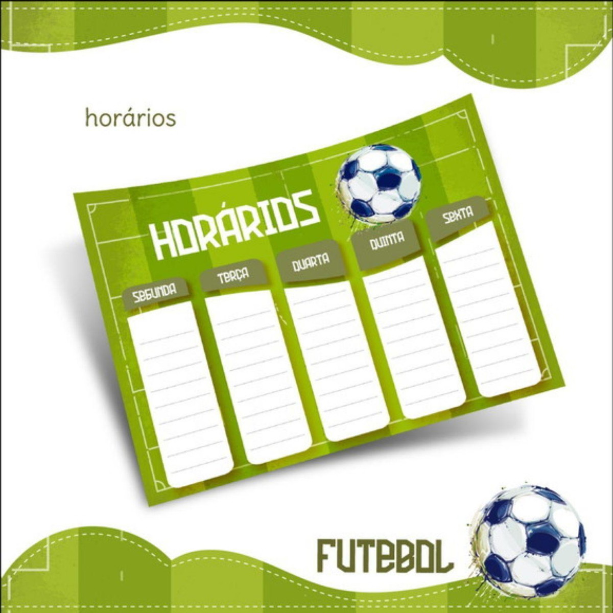 Arquivo Prancheta Horários Escolar Futebol PDF PNG