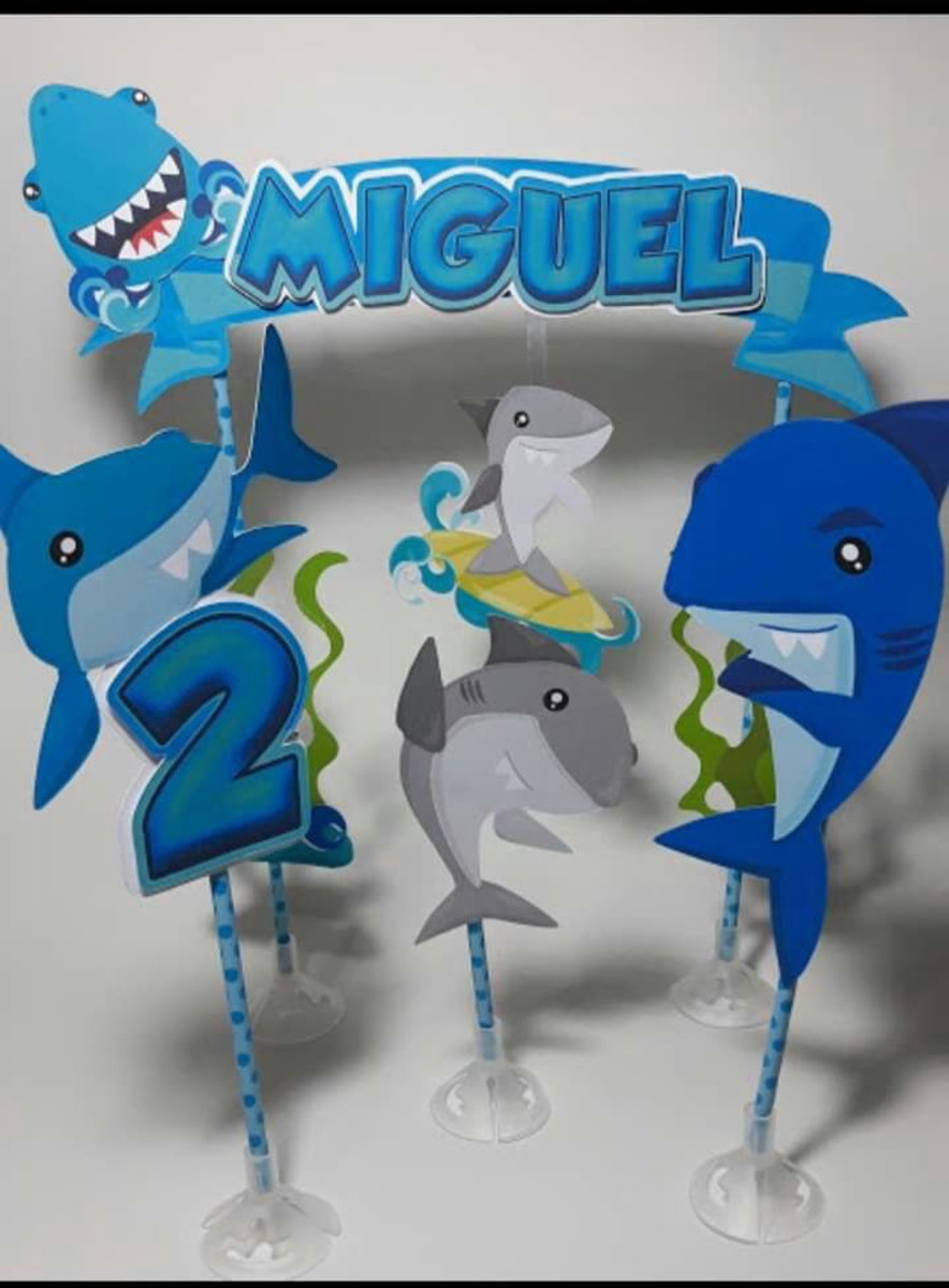 Arquivo Silhouette topo de bolo Baby Shark 02