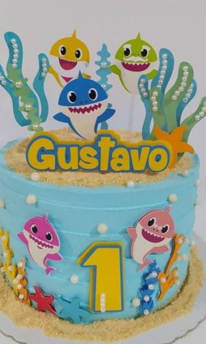 Arquivo Silhouette Topo De Bolo Baby Shark Menino Studio