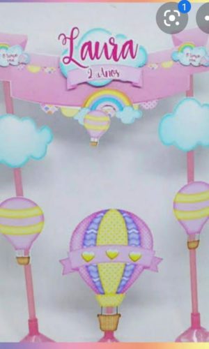 Arquivo Silhouette Topo de bolo balão menina