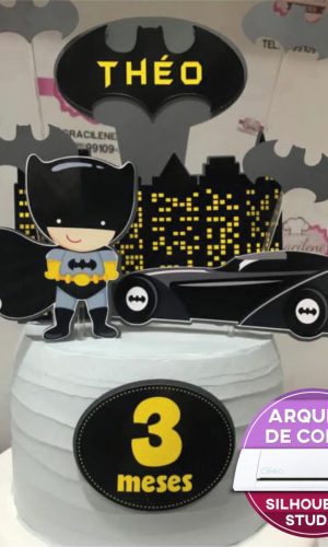 Arquivo silhouette topo de bolo batman cute 01