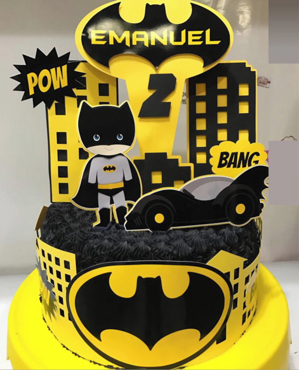 Arquivo Silhouette Topo de Bolo Batman Cute