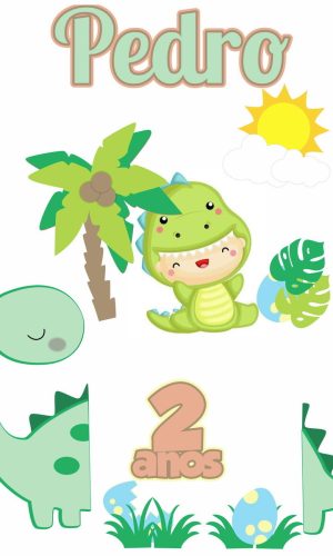 Arquivo Silhouette Topo de Bolo Dinossauros Cute 04 Studio