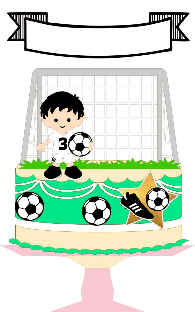 Arquivo Silhouette Topo de Bolo em Camadas Futebol