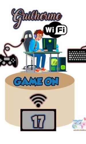 Arquivo Silhouette Topo de Bolo Gamer Vídeo Game Menino