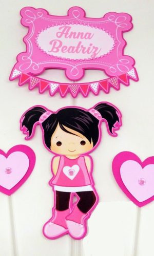 Arquivo Silhouette Topo de Bolo Menina Menininha Bebê Cute
