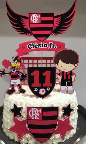 Arquivo Silhouette Topo de Bolo Time Flamengo Futebol