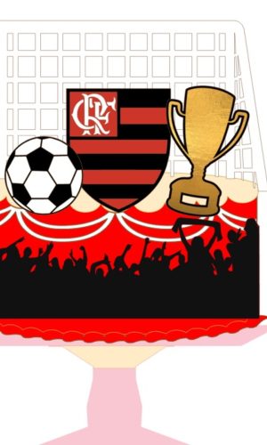 Arquivo Silhouette Topo de Bolo Time Flamengo Futebol