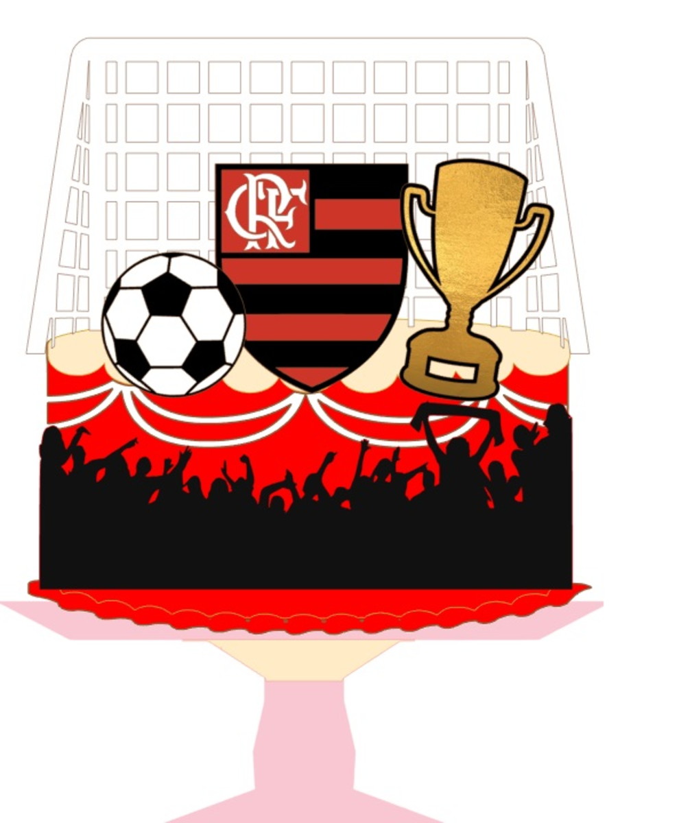 Arquivo Silhouette Topo de Bolo Time Flamengo Futebol