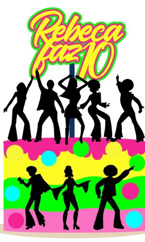 Arquivo topo de bolo balada neon menina