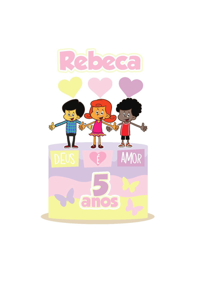 Arquivo topo de bolo 3 palavrinhas candy menina