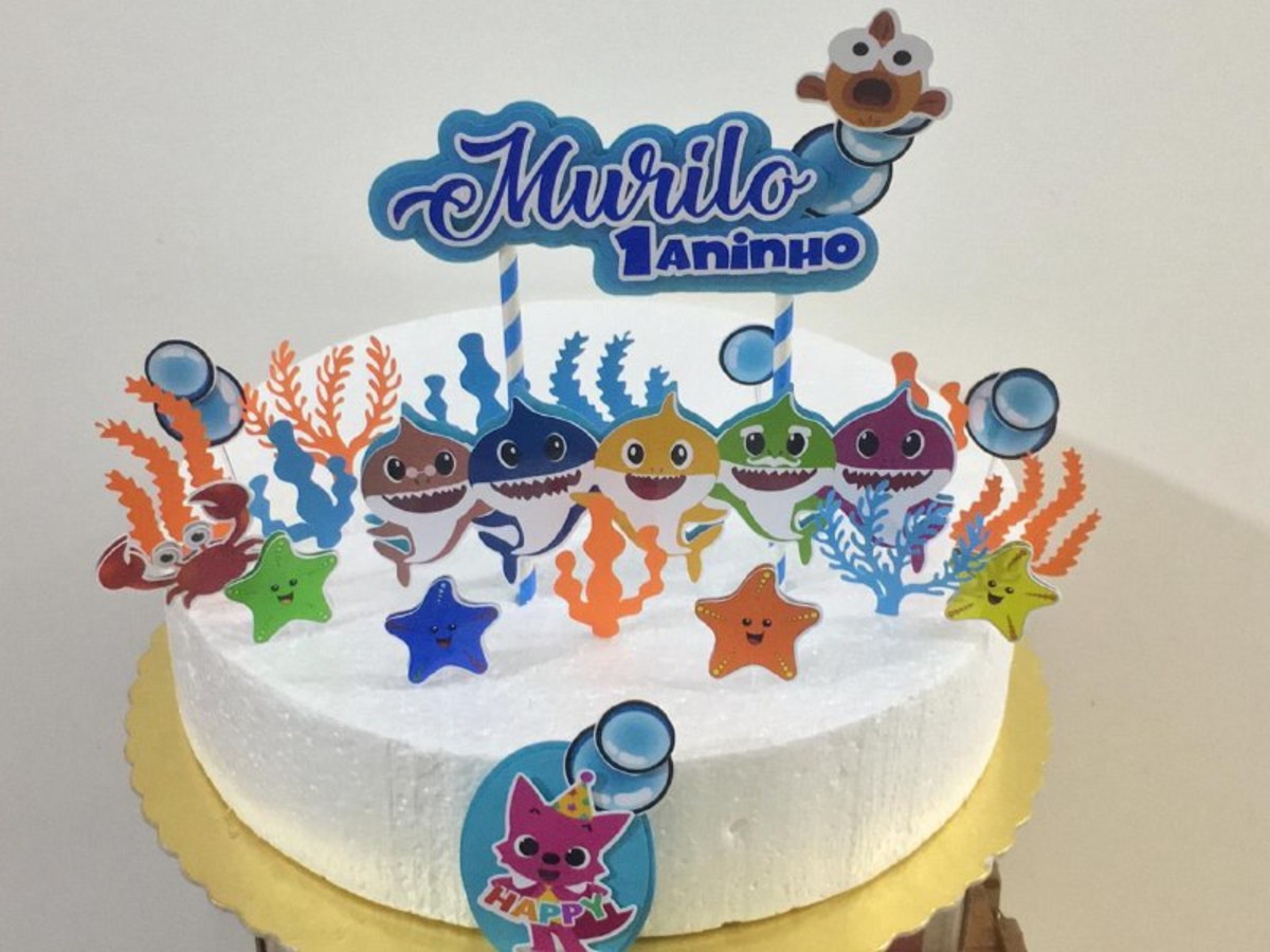 Arquivo topo de bolo baby shark 1