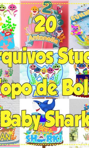 Arquivo de Corte Topo de Bolo Baby Shark