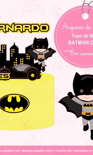 Arquivo Topo de Bolo Batman Cute em 3d