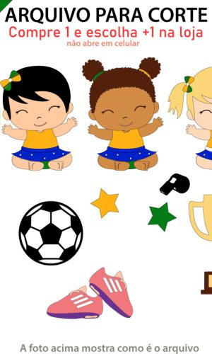 Arquivo Topo de Bolo Bebê Futebol Menina +1 Arquivo da Loja