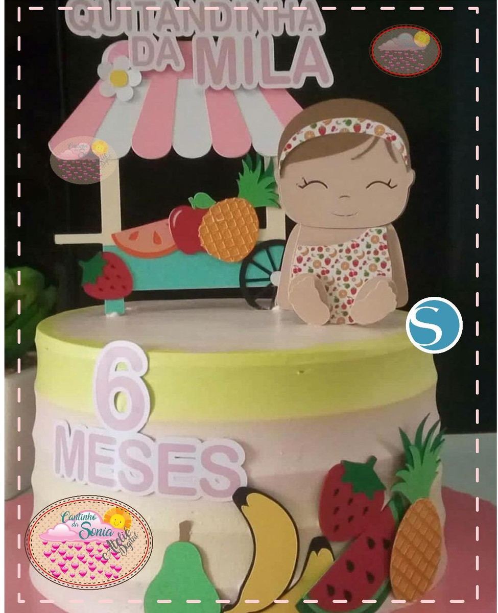 1226 - Arquivo Topo de Bolo bebe menina Natal Camadas STUDIO