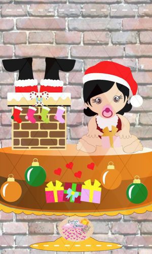 Arquivo Topo de Bolo bebe menina Natal Camadas - 935