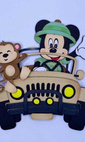 Arquivo Topo de Bolo Bebê Mickey Mouse Safari - Silhouette
