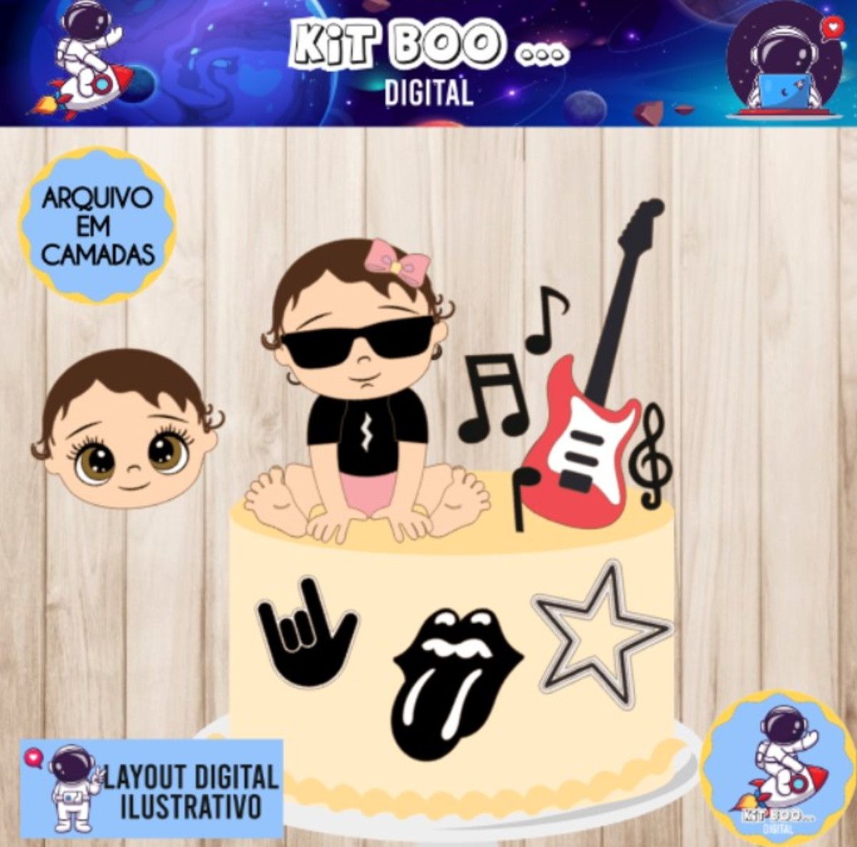 Arquivo Topo De Bolo - Bebê Rock Menina
