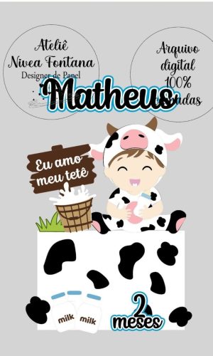 Arquivo de Corte Topo de Bolo Bebe Vaquinha