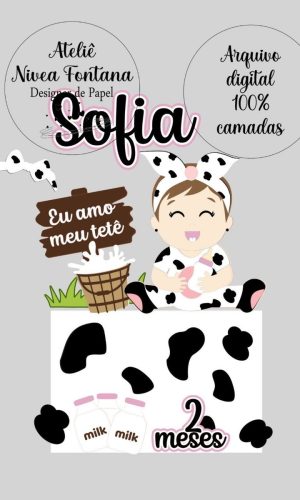 Arquivo de Corte Topo de Bolo Bebe Vaquinha