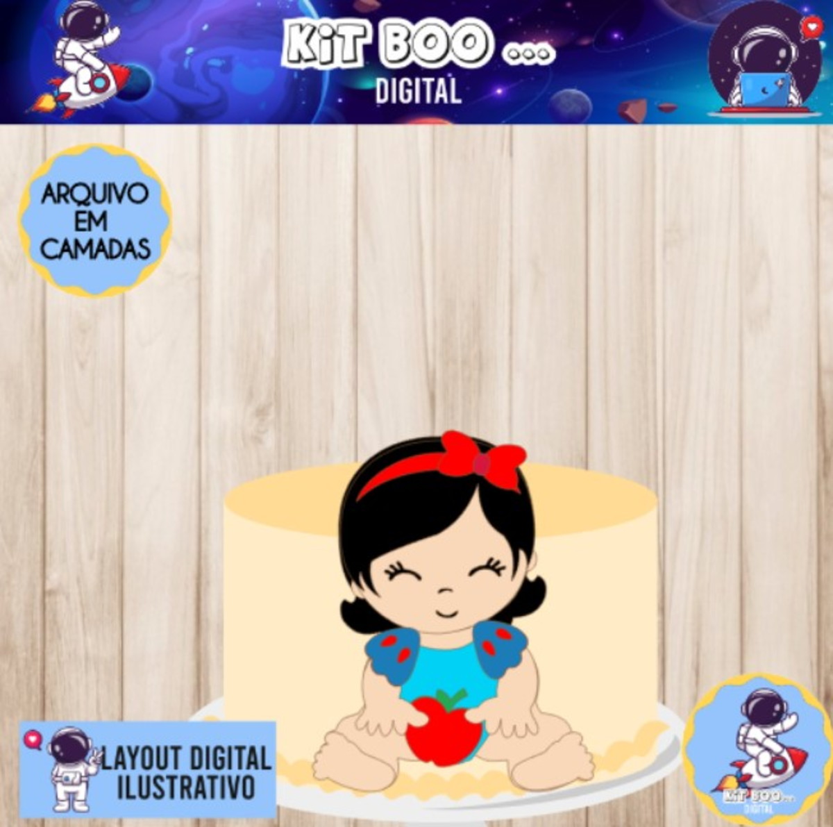 Arquivo Topo de Bolo - Branca de Neve Cute