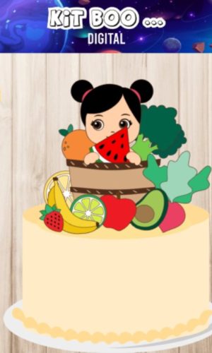 Arquivo Topo de Bolo - Cesta de Frutas Menina