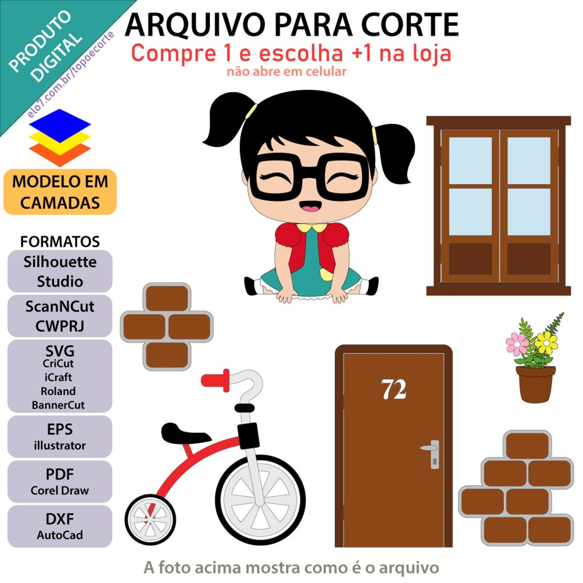 Arquivo Topo De Bolo Chiquinha Baby +1 Arquivo Da Loja - Imagem 2