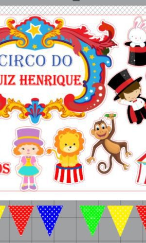 Arquivo Topo De Bolo Circo Menino Ref: 1338 - Studio Silh.