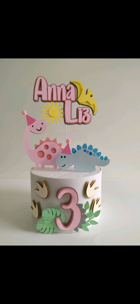 Arquivo topo de bolo dinobaby menina