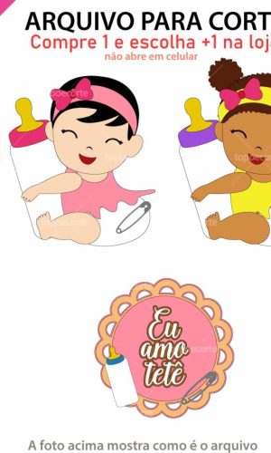 Arquivo Topo de Bolo Eu Amo Tetê Menina +1 Arquivo da Loja