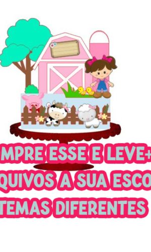 Arquivo Topo de Bolo Fazendinha Menina .studio
