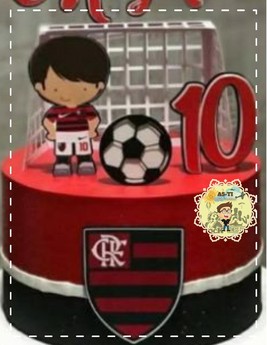 ARQUIVO TOPO DE BOLO FLAMENGO TRAVE 3D ref: 1463 - STUDIO